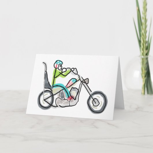 Carte Motocyclette Chopper Stickman (Devant)