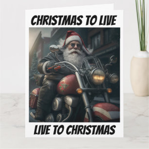 Carte Motocyclette NOËL À VIVRE nouveauté amusante