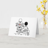 Carte Motorbike and Sidecar Wedding (Fleur jaune)