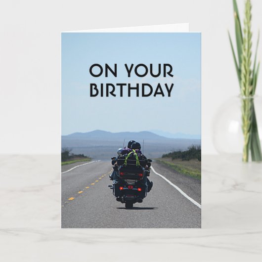 Carte Motorcycle Biker Funny Road Anniversaire (Devant)