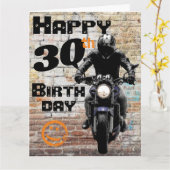 Carte Motorcycle 'Birthday 30th Still Got It (Fleur jaune)