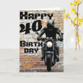 Carte Motorcycle 'Birthday 40th Still Got It (Fleur jaune)
