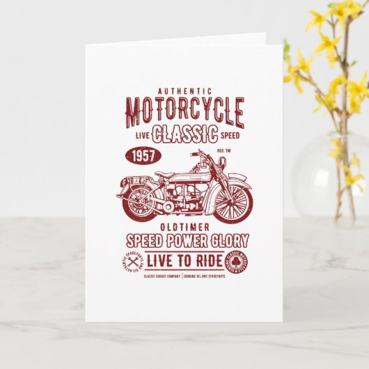 Carte Motorcycle classique (Fleur jaune)