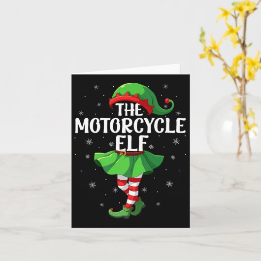 Carte Motorcycle Elf Christmas Girls Women Elf Squad Xma (Fleur jaune)