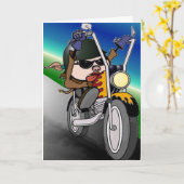 Carte Motorcycle Lady (Fleur jaune)