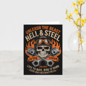 Carte Motorcycle Skull And Ston Crossbones For Men Biker (Fleur jaune)