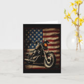 Carte Motorcycle Usa Drapeau Retro Biker (Fleur jaune)