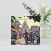 Carte Motos du centre-ville à Calcutta, Inde (Debout devant)