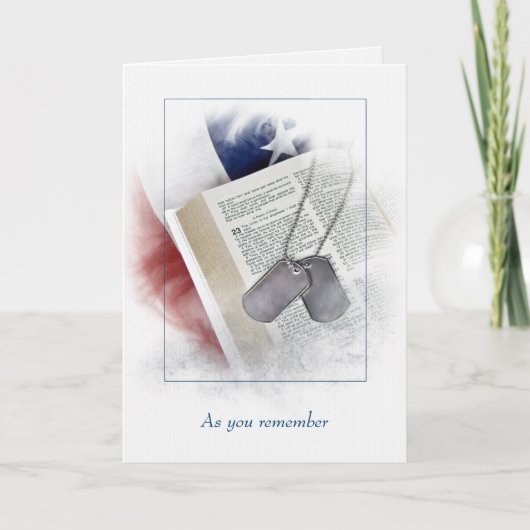 Carte Mots clés Chien Militaire sur Psaume 23 Sympathie (Devant)