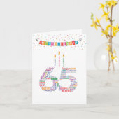 Carte Mots Cloud Jalons 65 - Anniversaire (Fleur jaune)