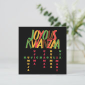 Carte Mots croisés joyeux des principes de KWANZAA (Debout devant)