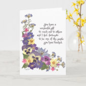 Carte Mots d'appréciation (Fleur jaune)