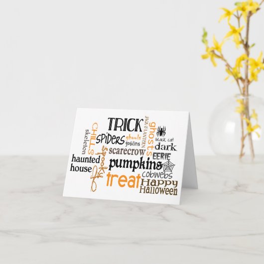 Carte Mots de Halloween (Fleur jaune)