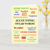 Carte Mots de jurons comptables | Anniversaire Mais Drôl (Fleur jaune)