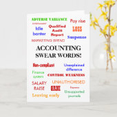 Carte Mots de jurons comptables | Comptable | Plaisanter (Fleur jaune)