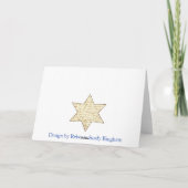 Carte Mots de pâque et étoile de Matzah (Dos)