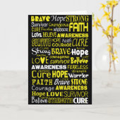 Carte Mots De Sensibilisation...Endometriose (Fleur jaune)
