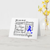 Carte Mots de support de cancer du colon (Fleur jaune)