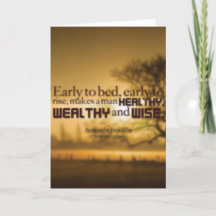 Carte Mots Motivationnels - Citation Benjamin Franklin