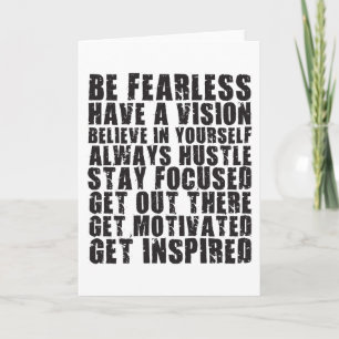 Carte Mots Motivationnels - Soyez Sans Peur. Avoir une v