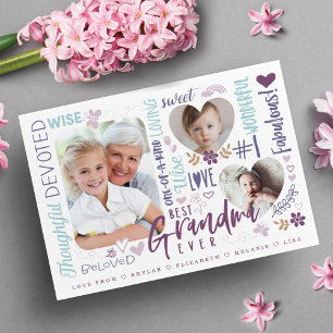 Carte Mots pour la meilleure grand-mère que jamais, phot