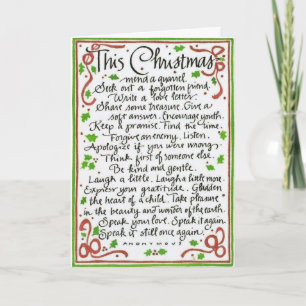 Carte Mots spéciaux pour Noël