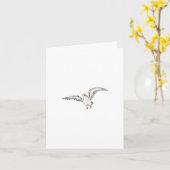 Carte Mouette blanche oiseau (Fleur jaune)