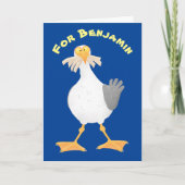 Carte Mouette drôle avec des frites (Devant)