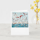 Carte Mouette, oiseau, oiseaux en vol (Fleur jaune)