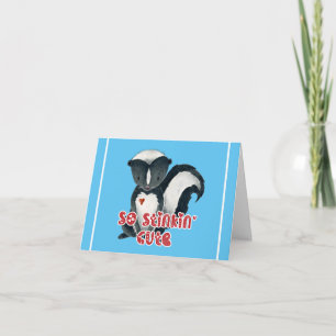 Carte Mouffette à l'aquarelle si mignonne