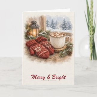 Carte Moufle rouge et cacao Joyeux et lumineux plié