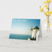 Carte Moulin à vent de Santorin sur mesure, Grèce (Fleur jaune)