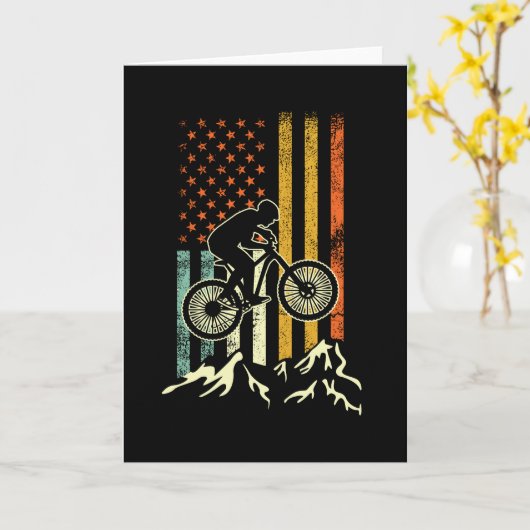 Carte Mountain Bike Downhill Retro (Fleur jaune)