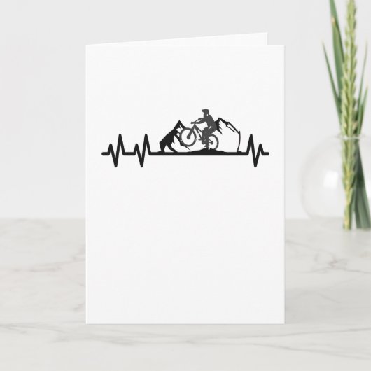 Carte Mountain Bike Heartbeat Pulse Cyclist (Devant)