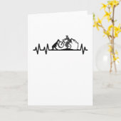 Carte Mountain Bike Heartbeat Pulse Cyclist (Fleur jaune)