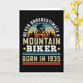 Carte Mountain Biker né 1935 90e anniversaire Cadeau MTB (Fleur jaune)