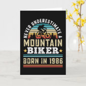 Carte Mountain Biker soutenu 1986 40e anniversaire cadea (Fleur jaune)