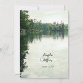 Carte Mountain Lake réflexion détails du mariage rustiqu (Dos)