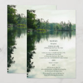 Carte Mountain Lake réflexion détails du mariage rustiqu (Devant / Derrière)