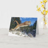 Carte Mountain Lion Greeting Card (Fleur jaune)