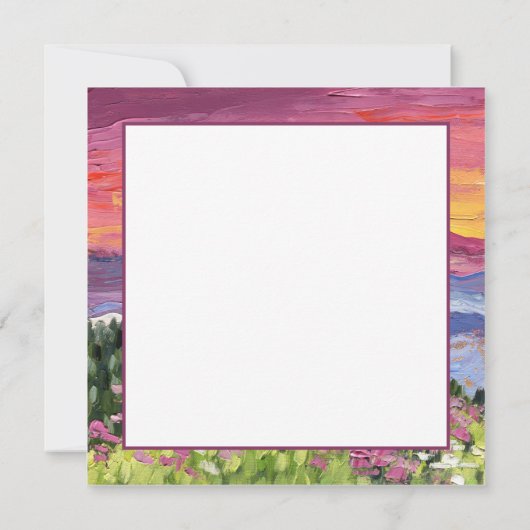 Carte Mountain Sunrise avec Fleurs sauvages (Dos)