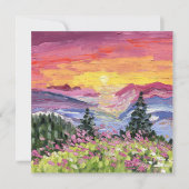 Carte Mountain Sunrise avec Fleurs sauvages (Devant)