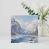 Carte Mountain Winter River Nature Landscape (Debout devant)
