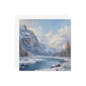 Carte Mountain Winter River Nature Landscape (Devant/Arrière en situation)