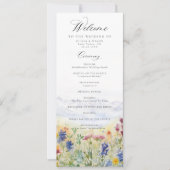 Carte Mountains Wildflowers Meadow Wedding Program (Devant)