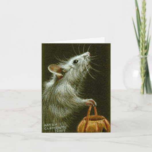 Carte Mouse with Pumkin Basket HalloweenCard (Devant)