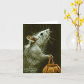 Carte Mouse with Pumkin Basket HalloweenCard (Fleur jaune)