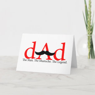 Carte Moustache rouge de papa