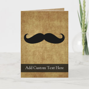 Carte Moustache vintage avec texte personnalisé