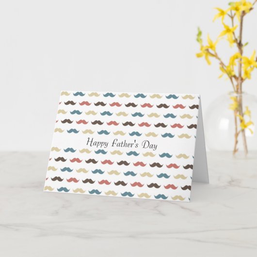 Carte Moustaches colorées (Fleur jaune)